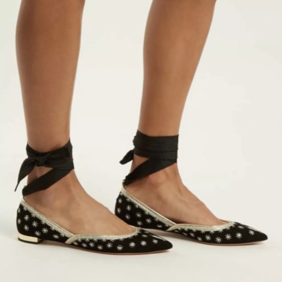 AQUAZURRA BLISS BALLET FLATS BLACK - Picture 5 of 7